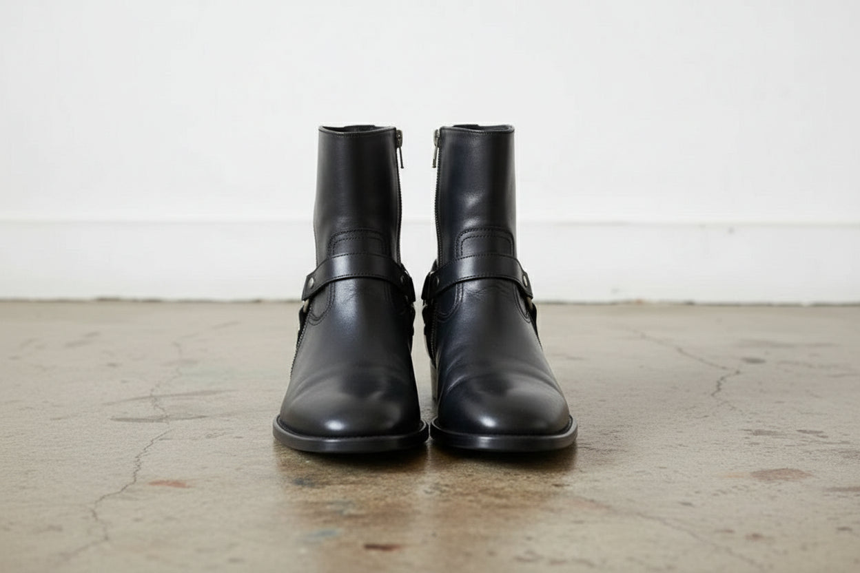 Handcrafted Men's Full-grain Leather Jodhpur Zipper Boots