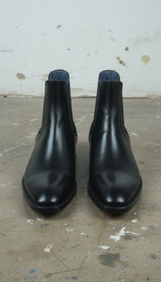 Handcrafted Men's Black Chelsea Leather Boots