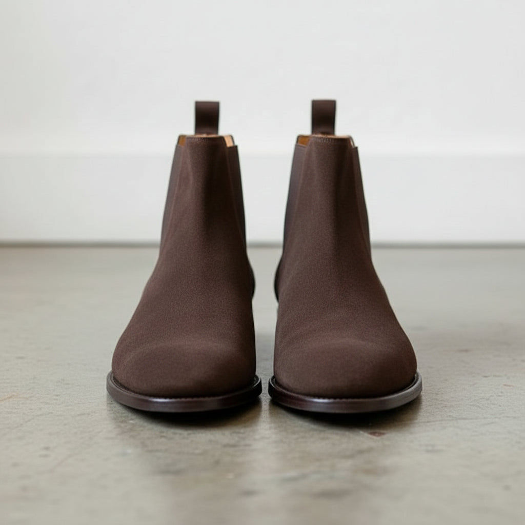 Handmade Men Brown Suede Chelsea Boots, Mens Suede Ankle Boots, Mens Boots