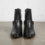 Handmade Men's Black Leather Ankle Boots, Men Ankle Designer Fashion Boots