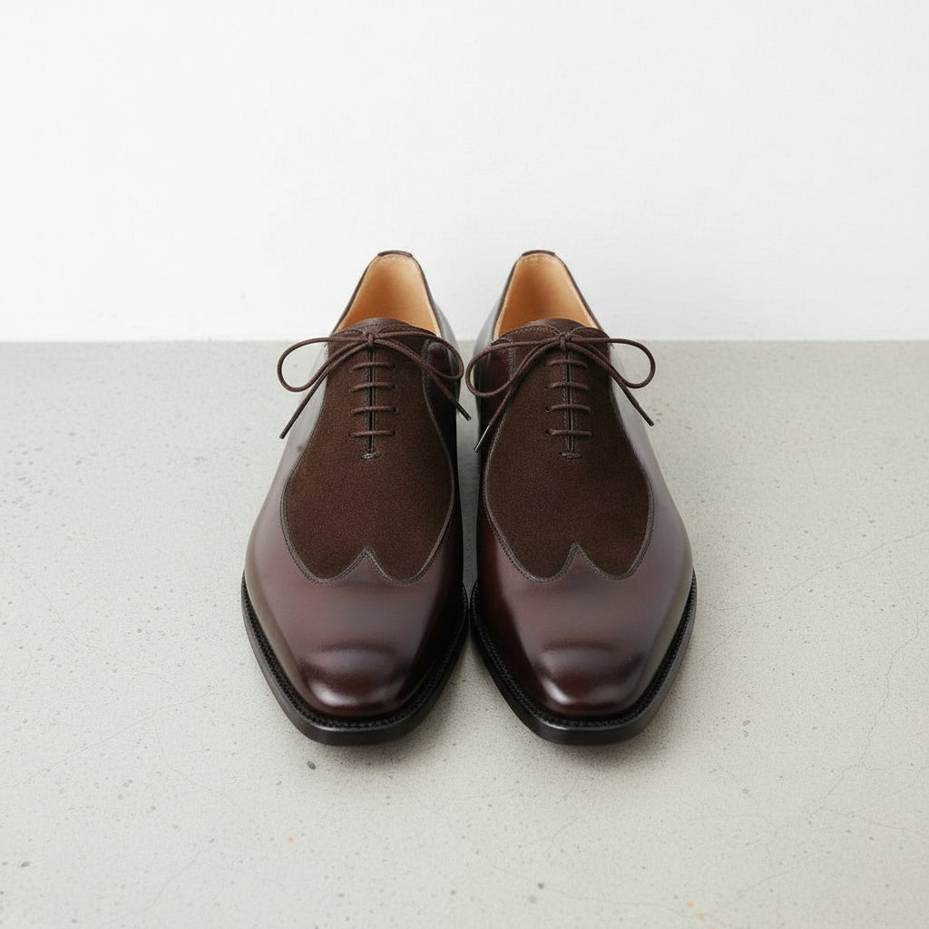 Handmade Men Two Tone Shoes, Wing Tip Shoes, Dress Shoes, Mens Shoes