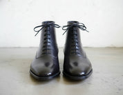 Handmade Men's Fashion Ankle Leather Boot, Men Black Lace Up Boot, Men's Boot