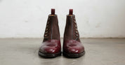 Handcrafted Men's Formal Button Boot in Burgundy