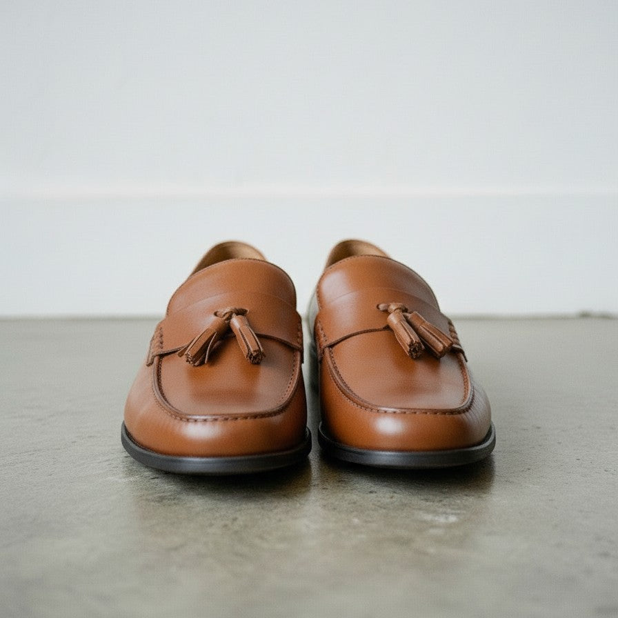 Men's Brown Leather Tassel Loafers