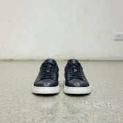 Men's Navy Blue Lace-Up Leather Sneakers