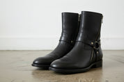 Handcrafted Men's Full-grain Leather Harness Zipper Boots