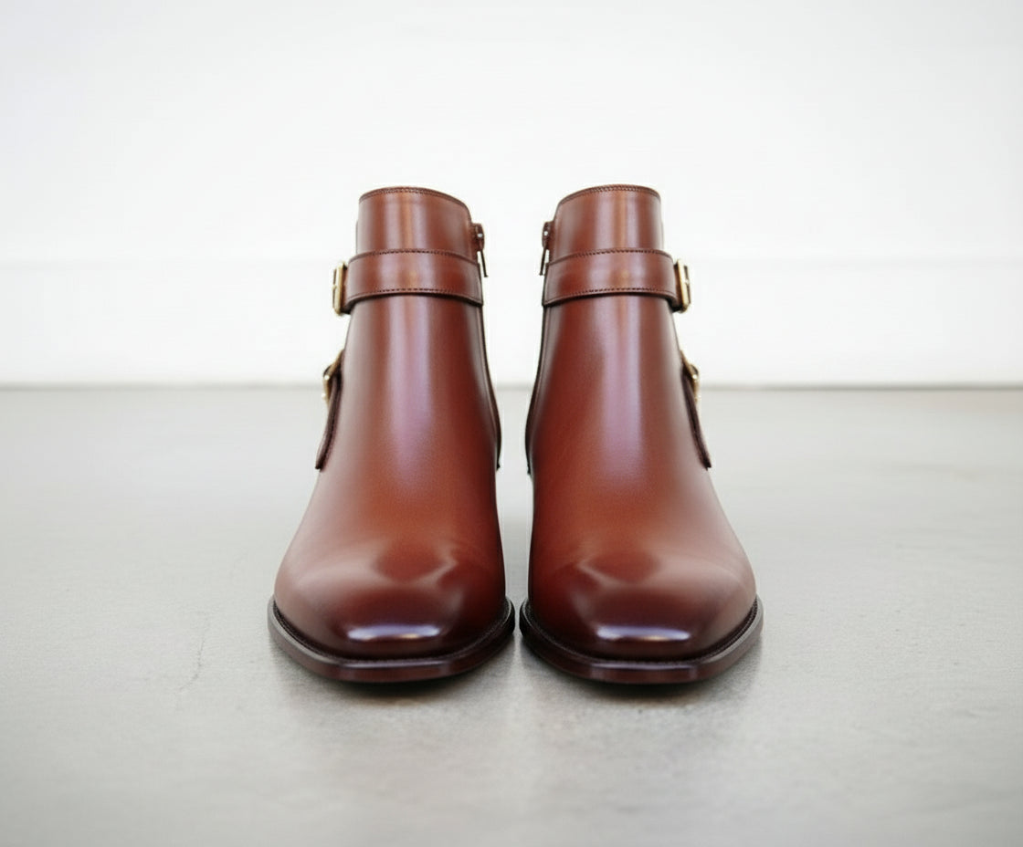 Handcrafted Men's Jodhpurs Ankle Leather Boots
