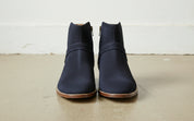 Handmade Men Navy Blue Jodhpurs Boot, Side Zipper Ankle Boot, Men's Boot