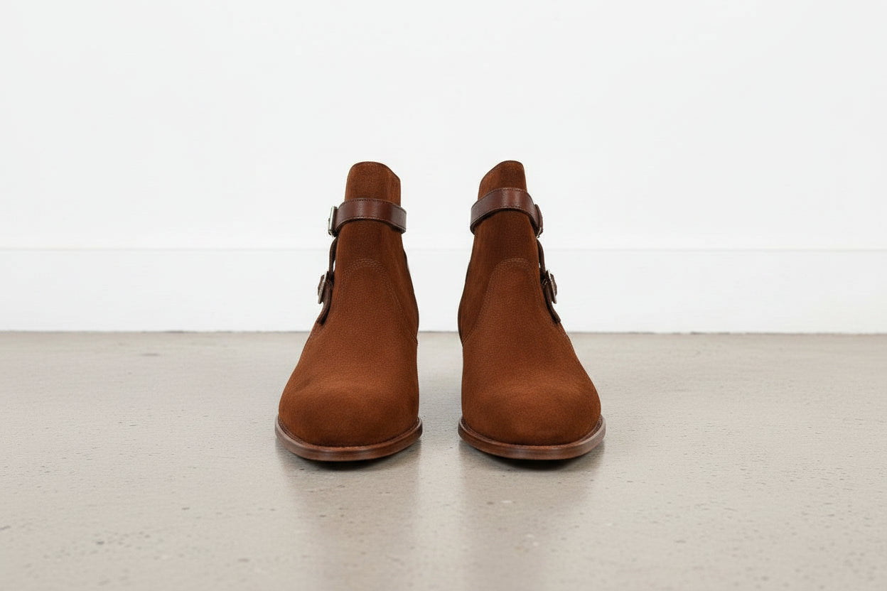 Handcrafted Men's Brown Suede Jodhpurs Boots