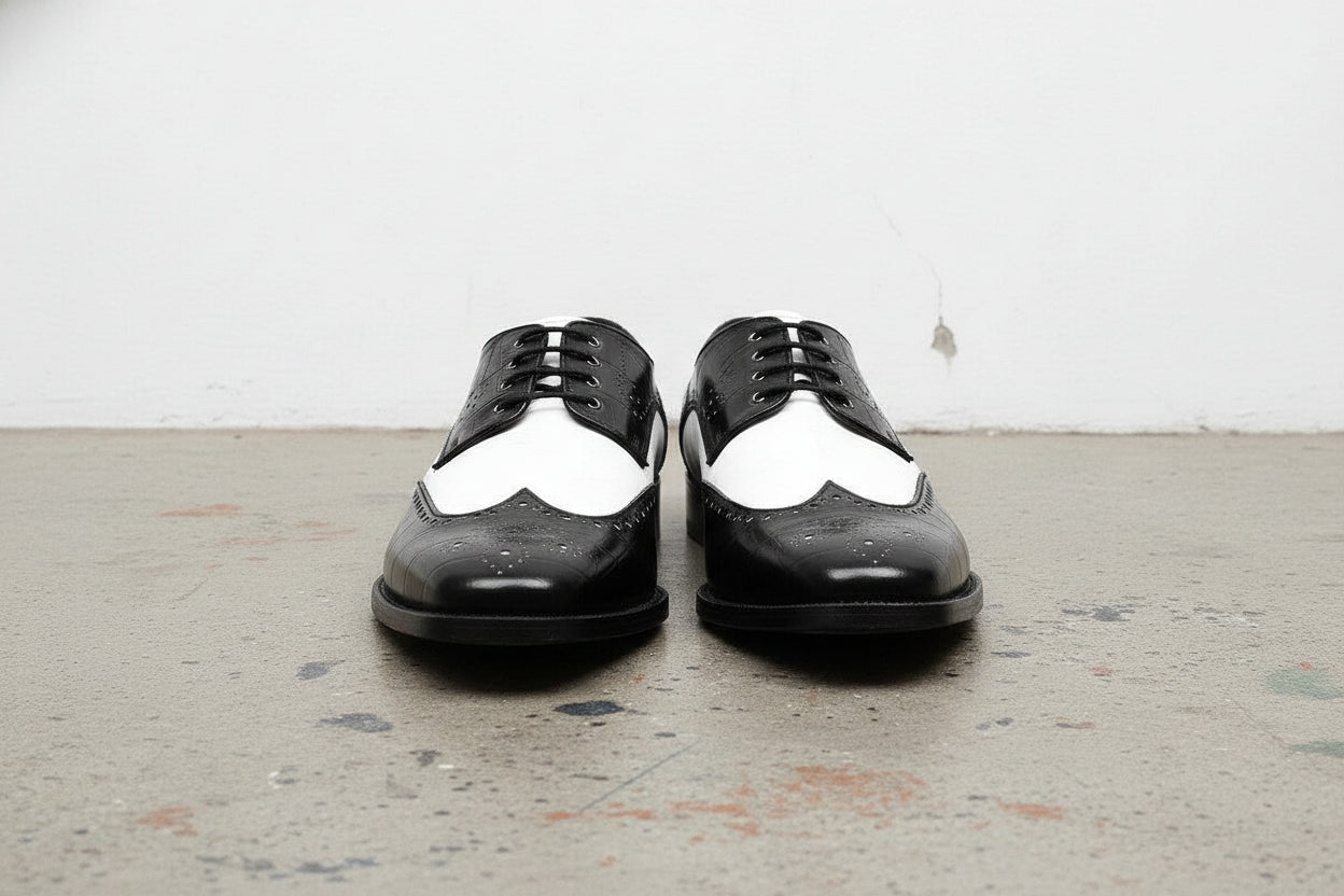 Handmade Men's Spectator Wingtip Shoes