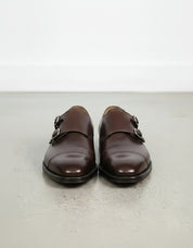 Handcrafted Men's Dark Brown Double Monk Formal Shoes
