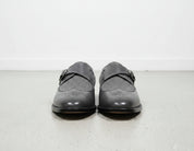 Handmade Men's Gray wingtip monk shoes, Leather dress shoes for men