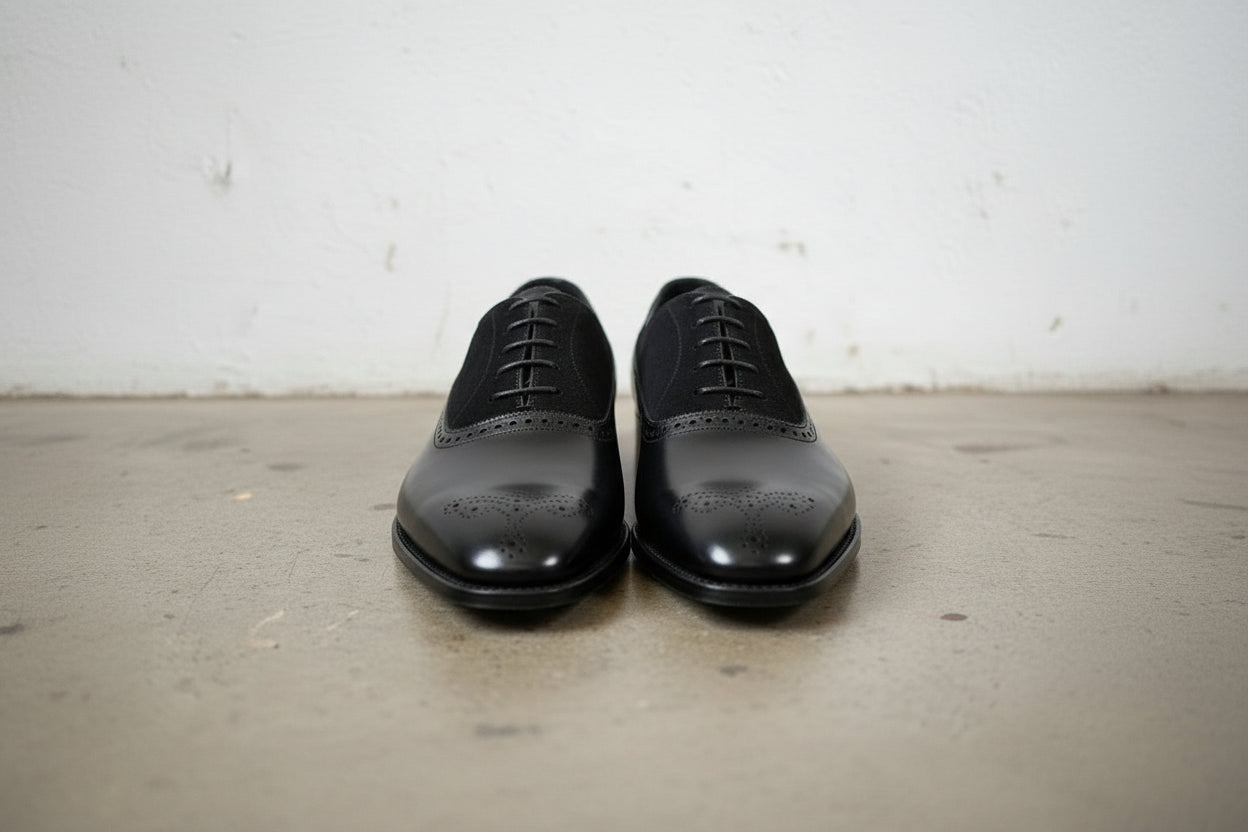 Men's Black Suede and Leather Formal Shoes