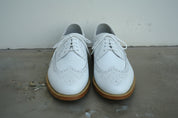 Handmade Men's Wingtip Brogue White Dress Shoes