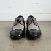Handmade Men's Three Tone Derby Dress Shoes, Men Leather Formal Derby Shoes