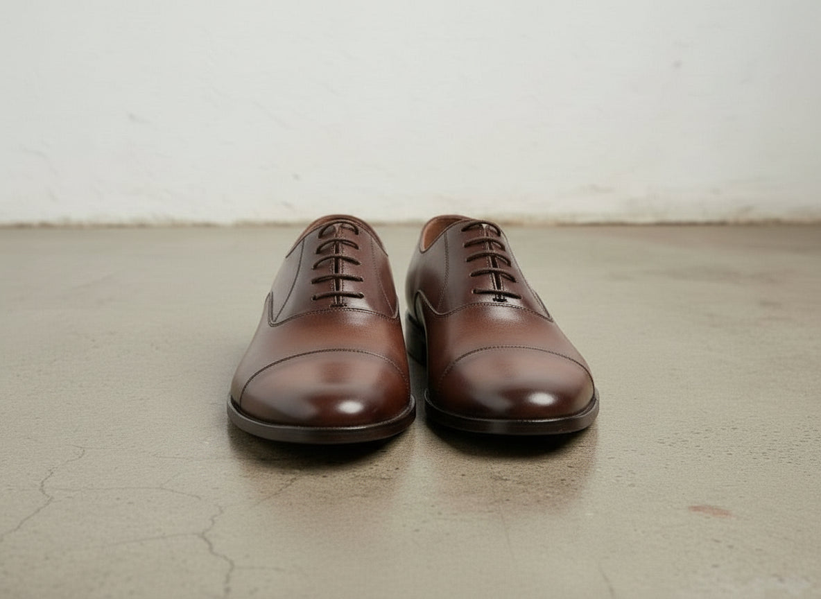 Handmade Mens Brown Oxfords Leather Dress Shoes, Men Formal Lace Up Shoes