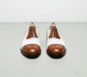 Handmade Mens Two Tone Formal Shoes, Men's Brown and White Spectator Shoes