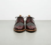Handmade Men's Two Tone Wing Tip Dress Shoes, Good Year Welted Sole Shoes