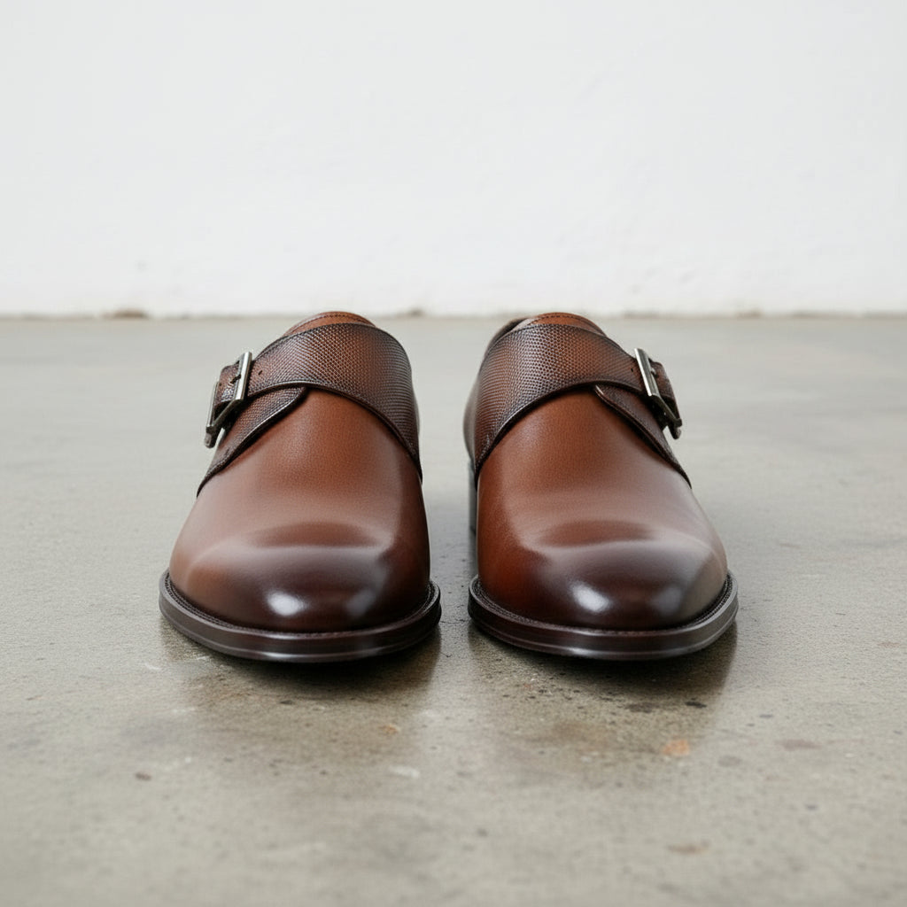Men's Leather Monk-strap Dress Shoes
