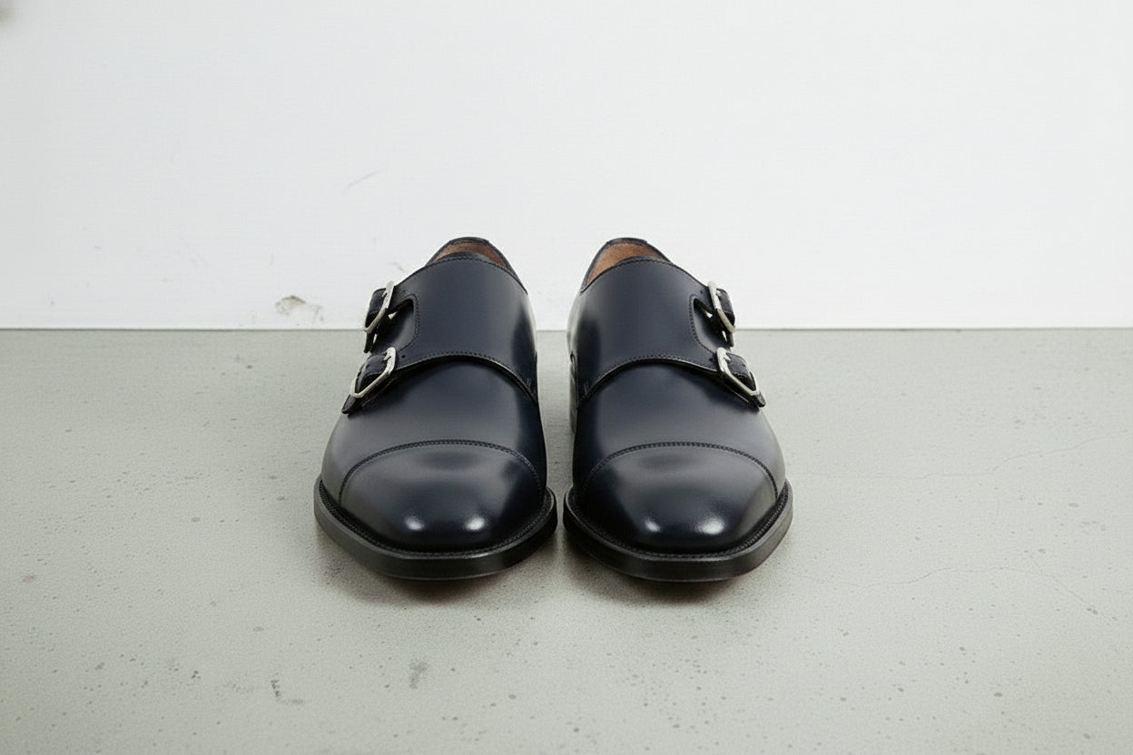 Handcrafted Genuine Leather Double Monk Men's Shoes