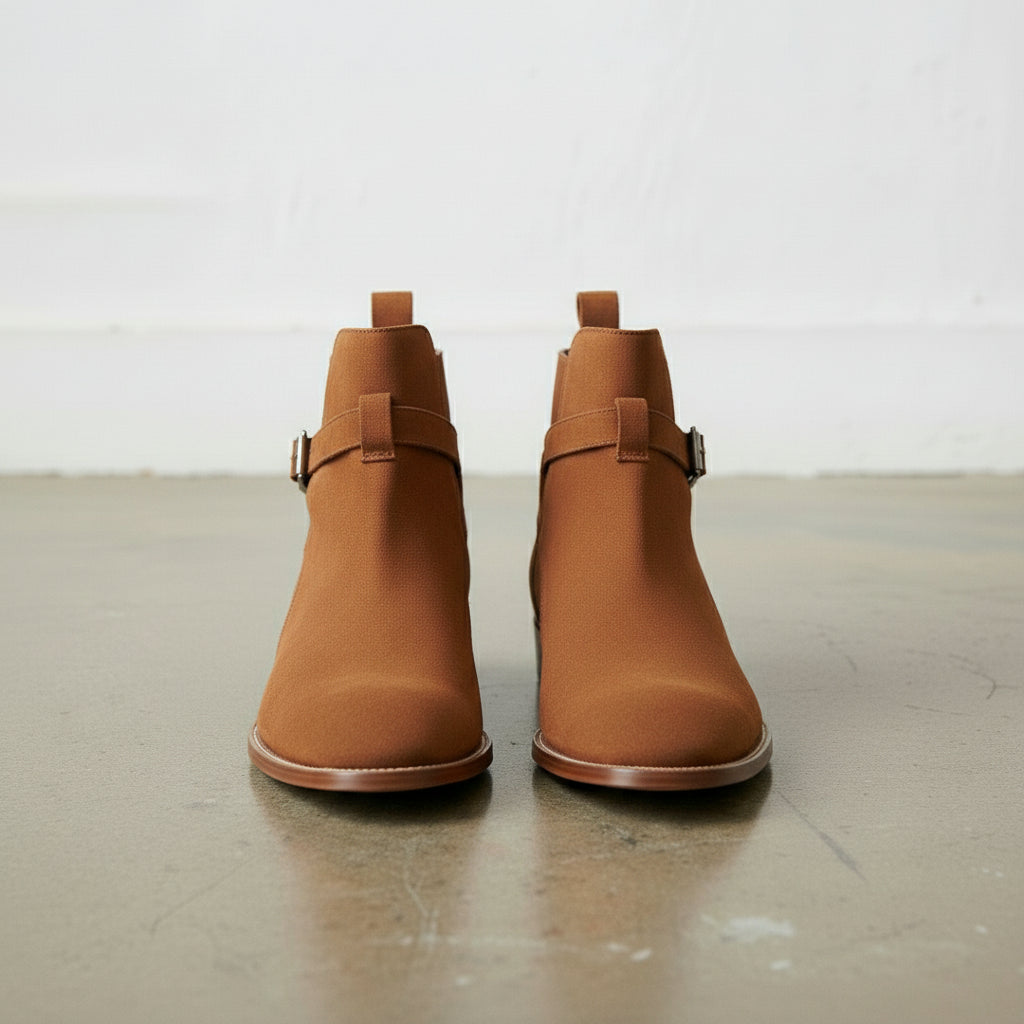 Men's Fashion Ankle High Tan Brown Suede Jodhpurs Boots