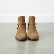 Handcrafted Beige Suede Jodhpurs Men's Boots