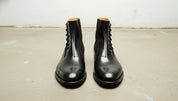 Handcrafted Men's Black Lace-Up Ankle Boots