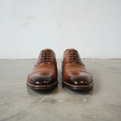 Handmade Men's Full Grain Leather Polished Cap Toe Shoes