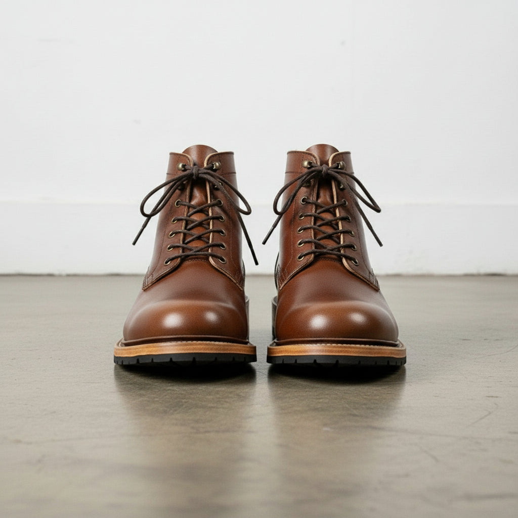Men's Handmade Brown Leather Ankle Boots