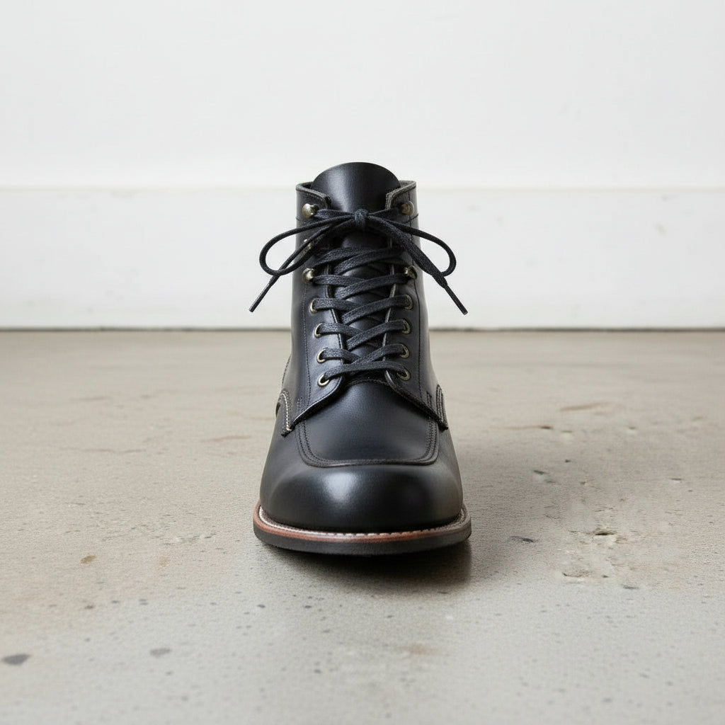 Men's Leather Boot, Men Ankle High Boot, Black Leather Boot, Boots