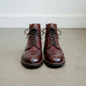 Handcrafted Men's Maroon Lace-Up Ankle Dress Boots