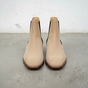 Handmade Men's Beige Suede Chelsea Ankle Boots
