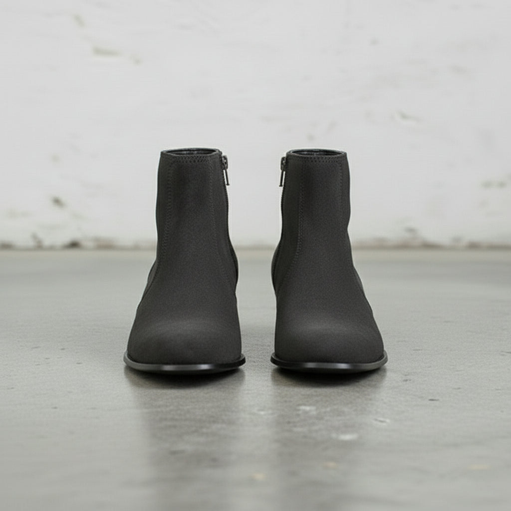 Men's Dark Gray Suede Zipper Ankle Boots
