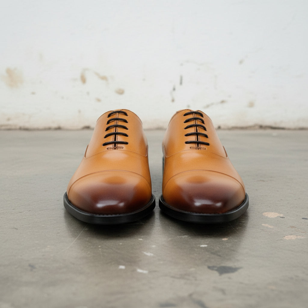 Men's Cap-toe Leather Dress Shoes for Formal Occasions