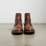 Handmade Men's Antique Brown Side Zipper Ankle Biker Boots