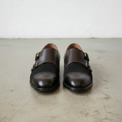 Handcrafted Black Suede & Leather Buckle Dress Shoes