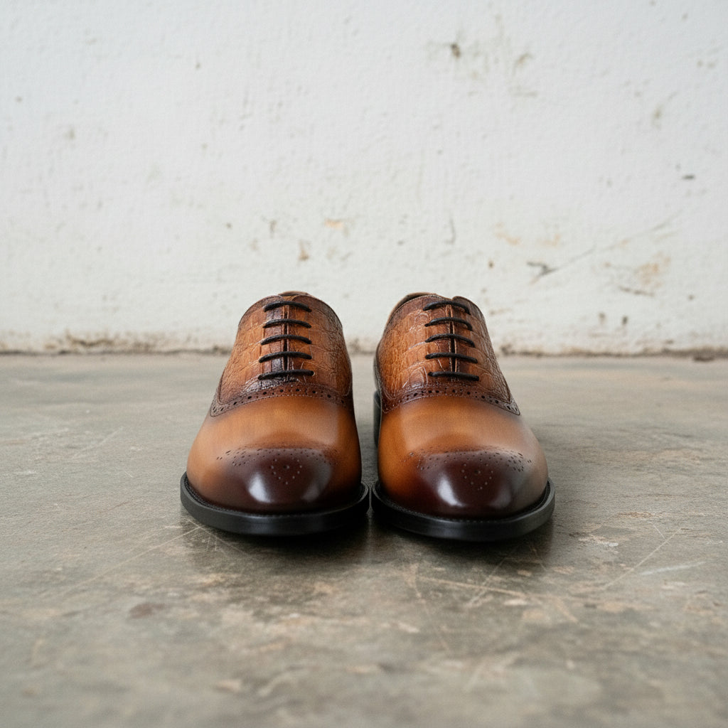 Men's Wingtip Formal Shoes - Handmade Full Grain Leather