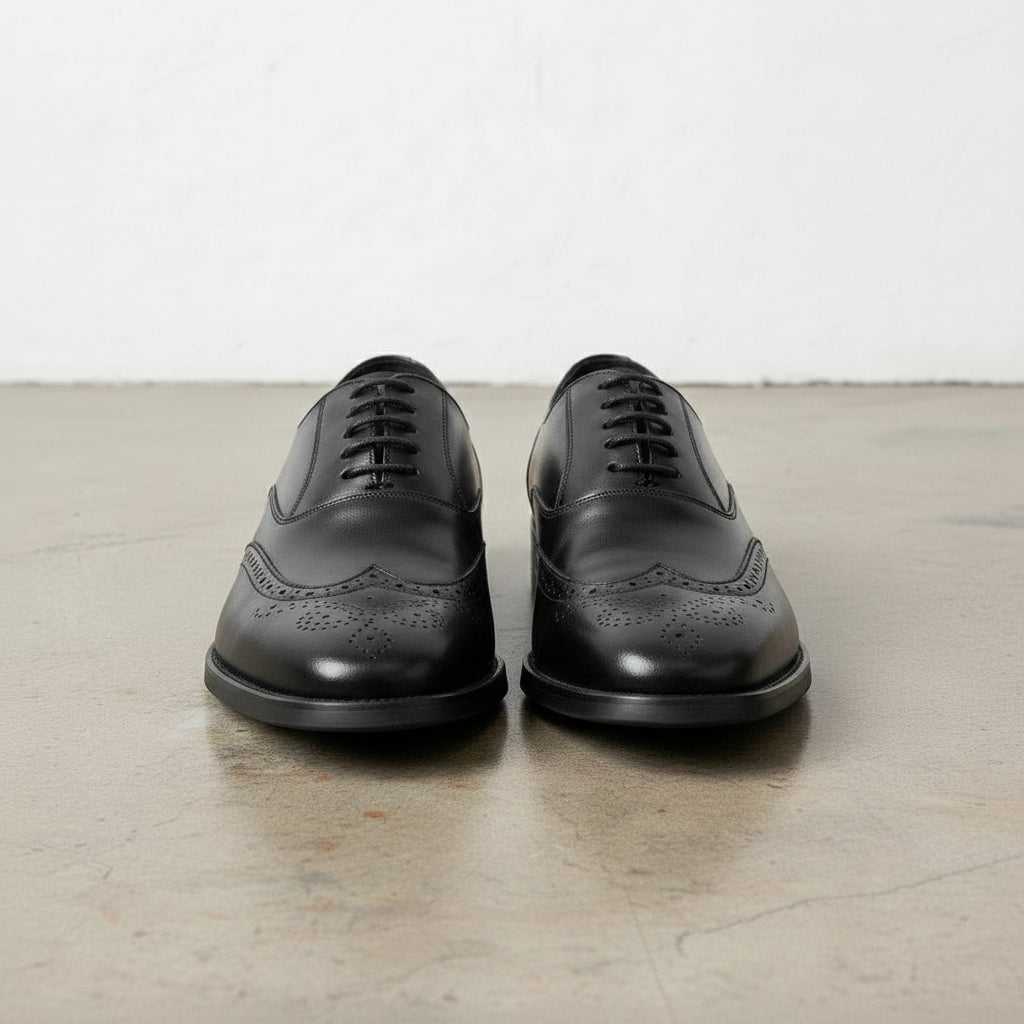 Men's Handmade Cow Leather Wingtip Brogues Dress Shoes