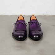 Handmade Men Oxford Fringe Purple Leather Party Shoes Purple Leather Shoes