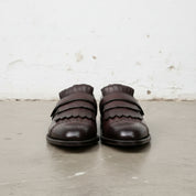 Handmade Men's Dark brown Fringe Shoes, Men leather Loafer shoes