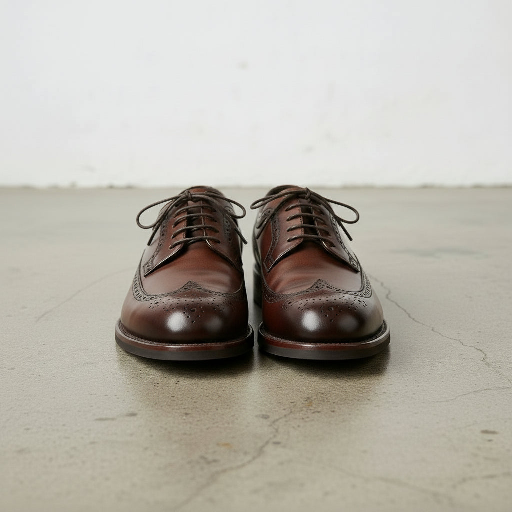 Handmade Men's Leather Wingtip Oxford Dress Shoes