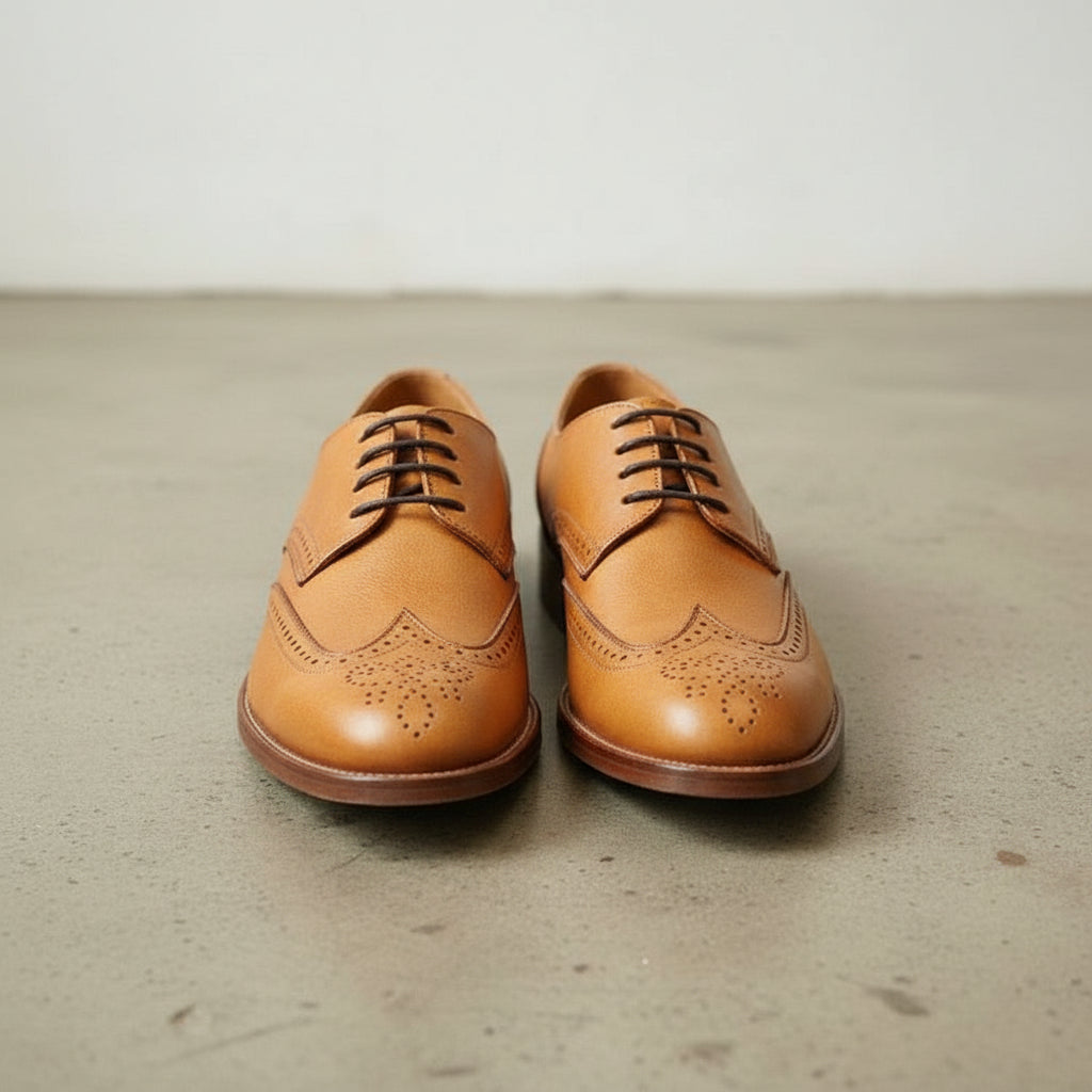 Handmade Men's Genuine Leather Derby Shoes