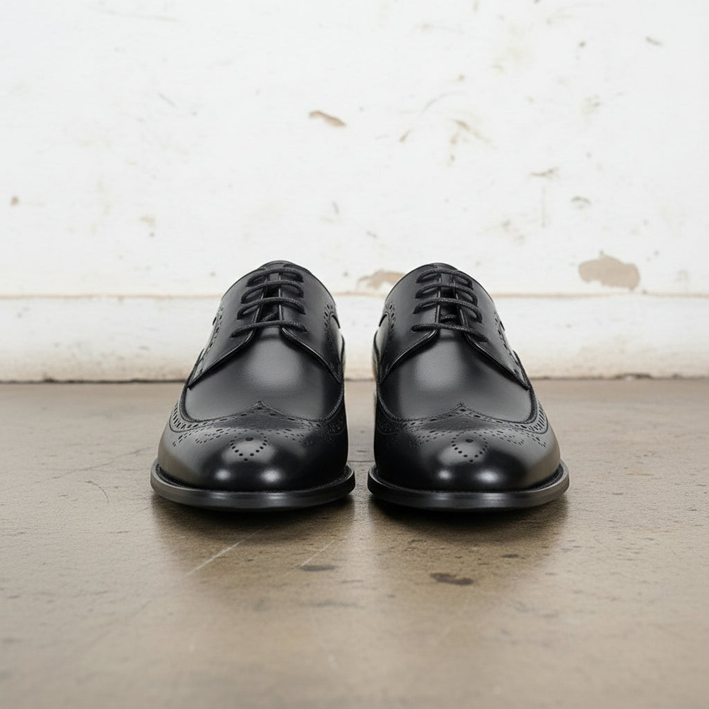 Handmade Men's Full Grain Leather Wingtip Brogue Shoes