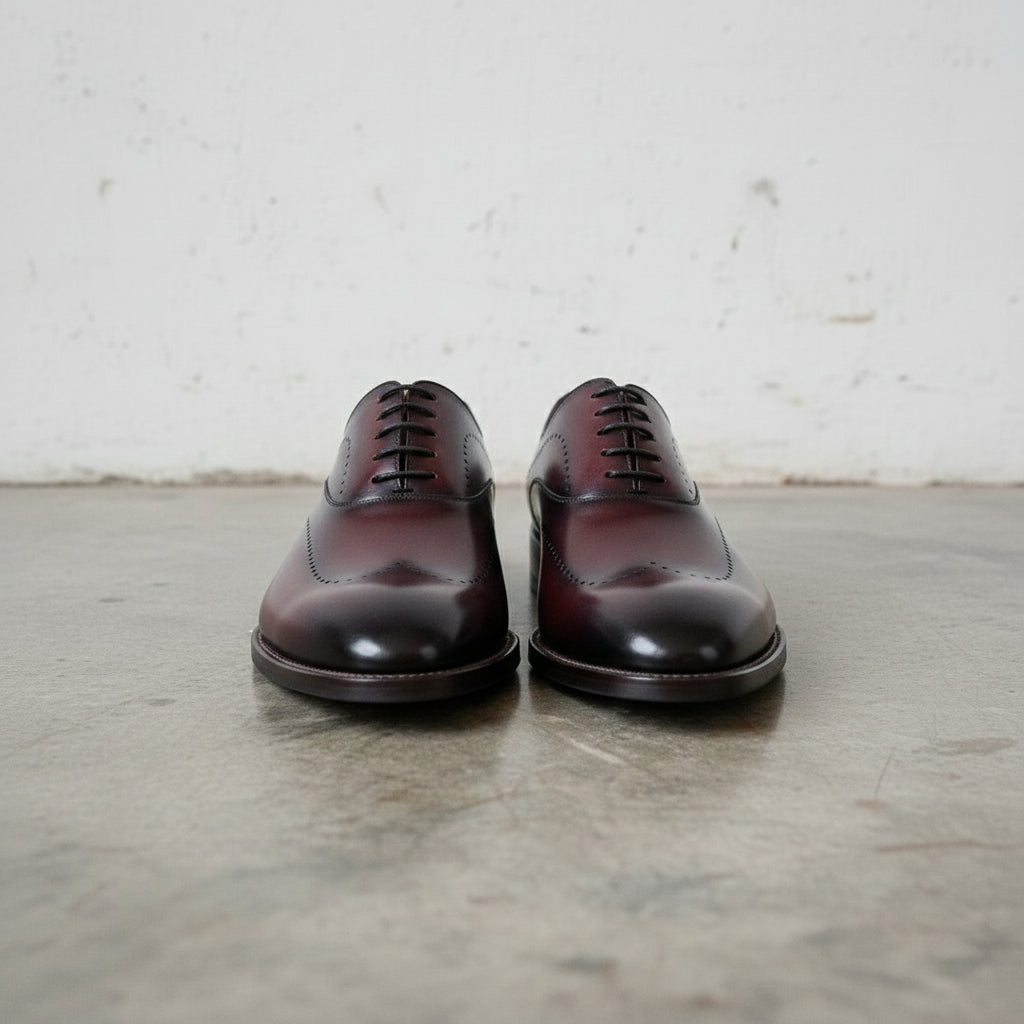 Men’s Handmade Leather Dress Shoes, Classic Black Oxford Style