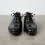 Handmade Men's Leather Shoes, Black Crocodile Patterned Dress Shoes