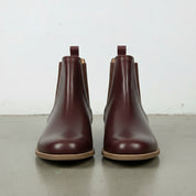Women's Handmade Burgundy Leather Chelsea Boots