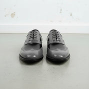 Handcrafted Black and Gray Wingtip Formal Leather Shoes
