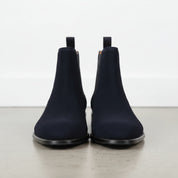 Handcrafted Men's Blue Suede Chelsea Boot