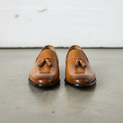 Men's Rich Tan Tassel Loafer Handcrafted Calf Leather Dress Shoes