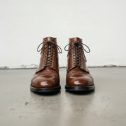 Men's Brown Cap-Toe Leather Ankle Boots